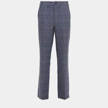 Pre Owned Ganni Polyester Straight Leg Pants EU 38