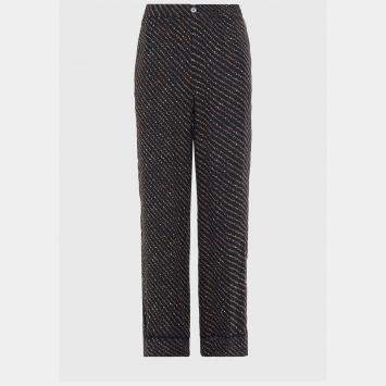Pre Owned Ganni Viscose Straight Leg Pants EU 38