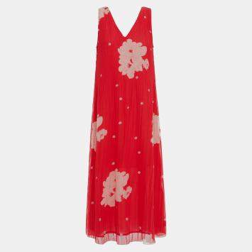 Pre Owned Ganni Poliestere riciclato Midi Dress EU 34