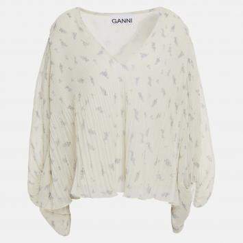 Pre Owned Ganni Recycled polyester Long Sleeved Top EU 38