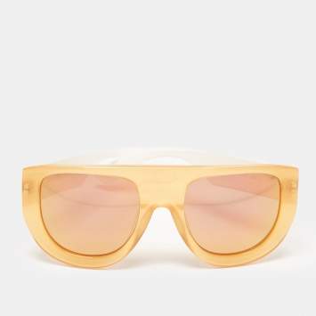 Ganni Orange/White Ines 2 Square Sunglasses