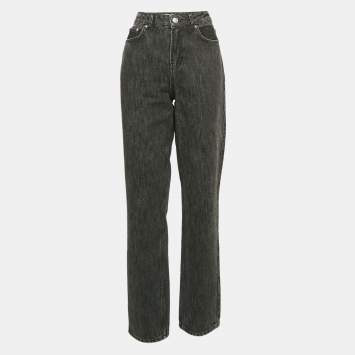 Pre Owned Ganni Grey Denim Straight Leg Jeans Waist 29"