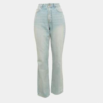 Pre Owned Ganni Light Blue Denim Straight Leg Jeans M Waist 29"