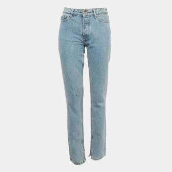 Pre Owned Ganni Blue Denim Straight Leg Jeans S Waist 25"