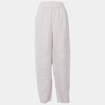 Pre Owned Ganni Pale Purple Hemp Baggy Trousers XL