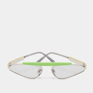 Pre Owned Gentle Monster Kids Green/Light Grey New Turtle Shield Sunglasses
