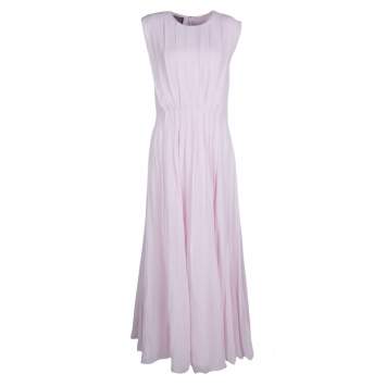 Pre Owned Giambattista Valli Blush Pink Silk Chiffon Sleeveless Maxi Dress M
