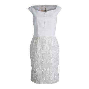 Pre Owned Giambattista Valli Off White Sleeveless Dress XS