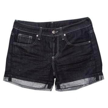 Pre Owned GF Ferre Indigo Dark Wash Metallic Denim Shorts S