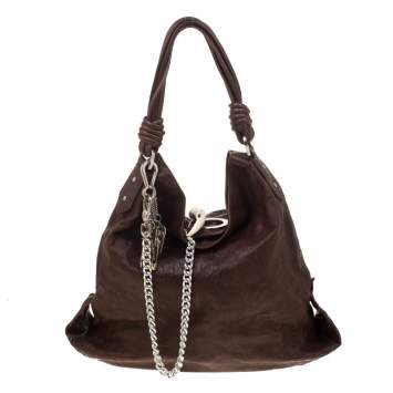 Pre Owned Gianfranco Ferre Brown Leather Hobo