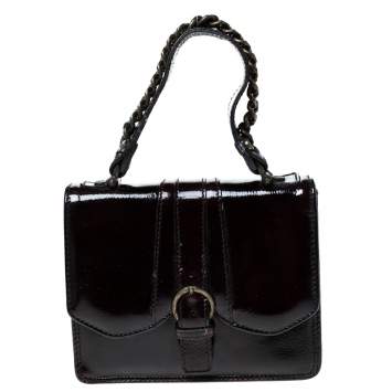 Pre Owned  Gianfranco Ferre Burgundy Patent Leather Satchel