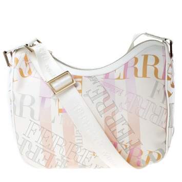 Pre Owned Gianfranco Ferre Multicolor Logo Print PVC and Canvas Shoulder Bag