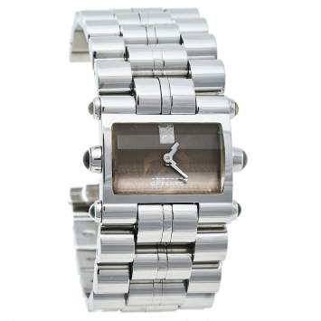 Pre Owned GF Ferre Brown Stainless Steel GF.9004L Quartz Women's Wristwatch 28 mm