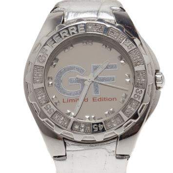 Pre Owned Gianfranco Ferre Mirror Stainless Steel 9040J Limited Edition Diamond Women's Wristwatch 44MM