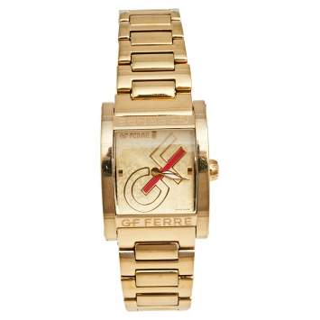 Pre Owned GF Ferre Champagne Gold Plated Stainless Steel GF.9046L/25M Women's Wristwatch 26 mm
