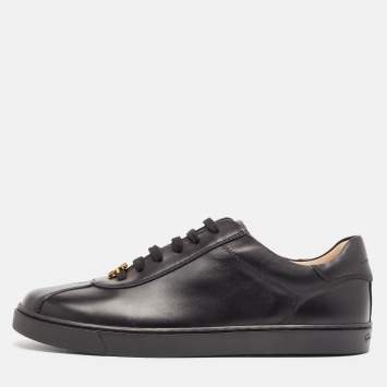Pre Owned Gianvito Rossi Black Leather Low Top Sneakers Size 39