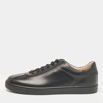 Pre Owned Gianvito Rossi Black Leather Low Top Sneakers Size 38.5