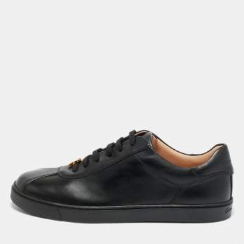 Pre Owned Gianvito Rossi Black Leather Ribbon Low Top Sneakers Size 39