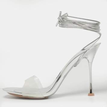 Pre Owned Gianvito Rossi Transparent PVC and Leather Spice Sandals Size 40