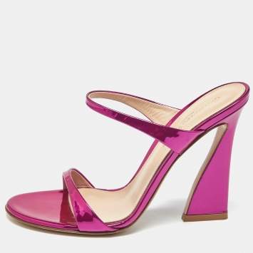 Pre Owned Gianvito Rossi Metallic Pink Leather Aura Sandals Size 36