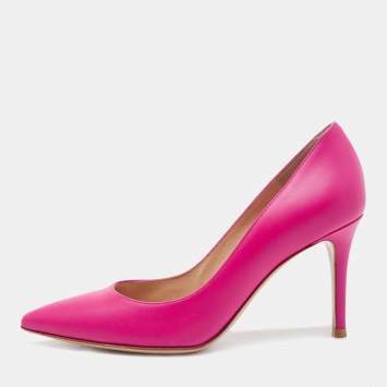 Pre Owned Gianvito Rossi Fuchsia Leather Gianvito Pumps Size 36