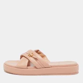 Pre Owned Gianvito Rossi Beige Leather Alima Sandals Size 40
