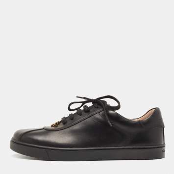 Pre Owned Gianvito Rossi Black Leather Low Top Sneakers Size 39