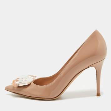 Pre Owned Gianvito Rossi Pink Patent Leather Jaipur Pumps Size 38