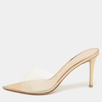 Pre Owned Gianvito Rossi Transparent PVC Elle Slide Sandals Size 41