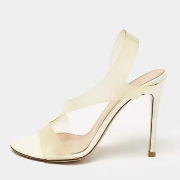 Pre Owned Gianvito Rossi Transparent PVC Metropolis Ankle Strap Sandals Size 37
