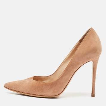 Pre Owned Gianvito Rossi Brown Suede Gianvito 105 Pumps Size 39