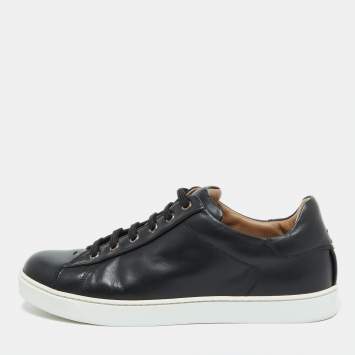 Pre Owned Gianvito Rossi Black Leather Low Top Sneakers Size 39