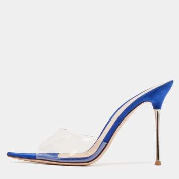 Pre Owned Gianvito Rossi Transparent PVC Lyn Slide Sandals Size 40