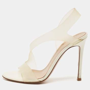 Pre Owned Gianvito Rossi Transparent PVC Metropolis Ankle Strap Sandals Size 36