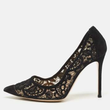 Pre Owned Gianvito Rossi Black Suede Pointed Toe  Pumps Size 40.5