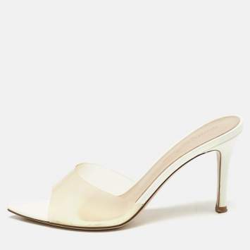 Pre Owned Gianvito Rossi Transparent PVC Alise Slide Sandals Size 35.5