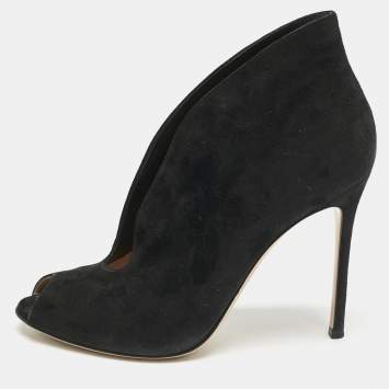 Gianvito Rossi Black Suede Vamp Booties Size 40