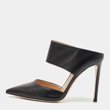 Gianvito Rossi Black Leather Mules Size 38