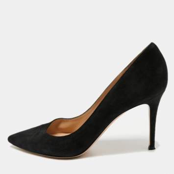 Gianvito Rossi Black Suede Gianvito Pointed Toe Pumps Size 41