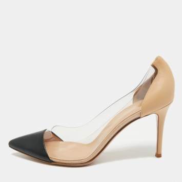 Gianvito Rossi Two Tone Patent Leather and PVC Plexi Pumps Size 41