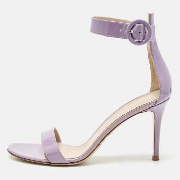 Gianvito Rossi Lilac Patent Leather Portofino Sandals Size 39