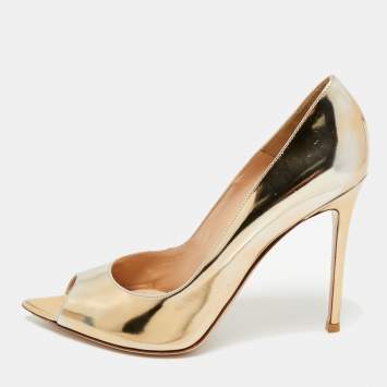 Pre Owned Gianvito Rossi Gold Leather Musa Pumps Size 41