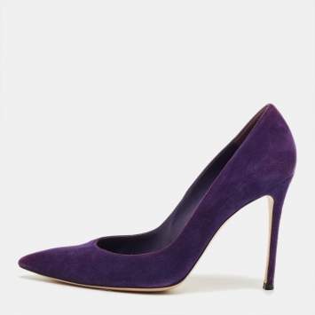 Pre Owned Gianvito Rossi Purple Suede Gianvito 105 Pumps Size 40.5