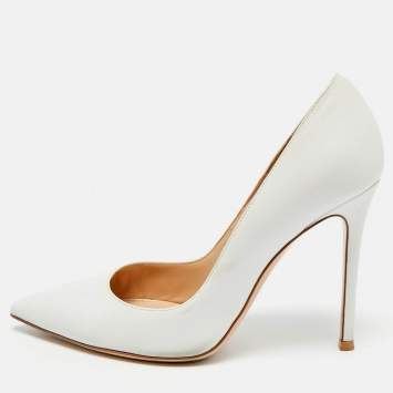 Pre Owned Gianvito Rossi Gianvito Size 38.5 White Leather Pumps