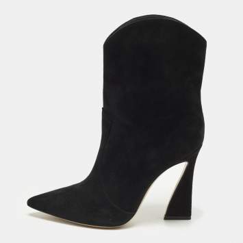 Pre Owned Gianvito Rossi Size 39 Black Suede Ankle Length Boots