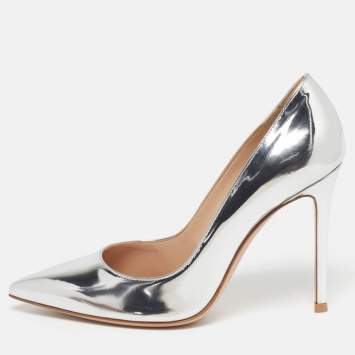 Pre Owned Gianvito Rossi Gianvito Size 37.5 Silver Leather Pumps