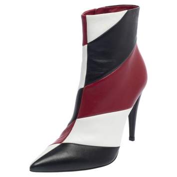 Pre Owned Gianvito Rossi Multicolor Leather Patchwork Ankle Boots Size 39