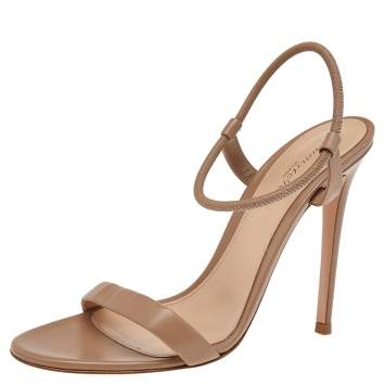 Pre Owned Gianvito Rossi Brown Leather Ankle Strap Sandals Size 39