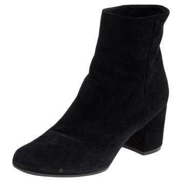 Pre Owned Gianvito Rossi Black Suede Ankle Boots Size 37