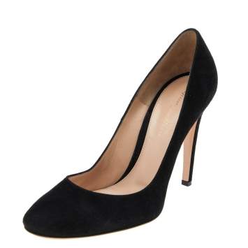 Pre Owned Gianvito Rossi Black Suede Pumps Size 39.5